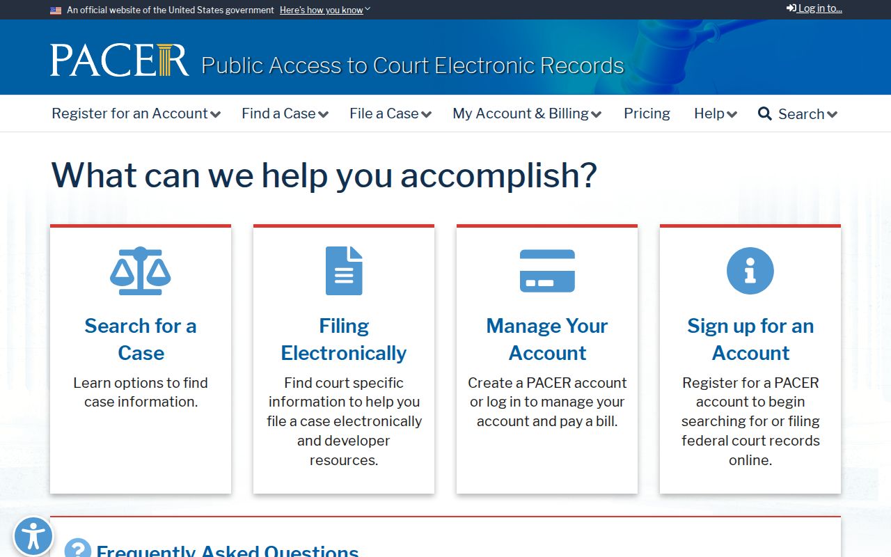 Houston County court dockets PACER federal records access