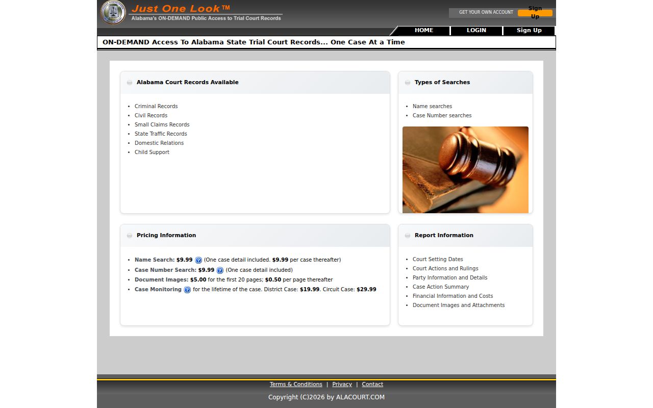 Houston County court records Alacourt ACCESS search portal