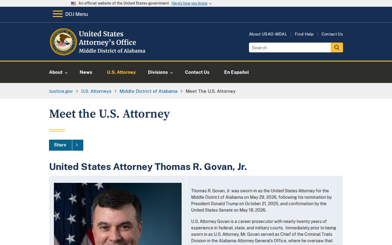 Houston County criminal court records U.S. Attorney Middle District