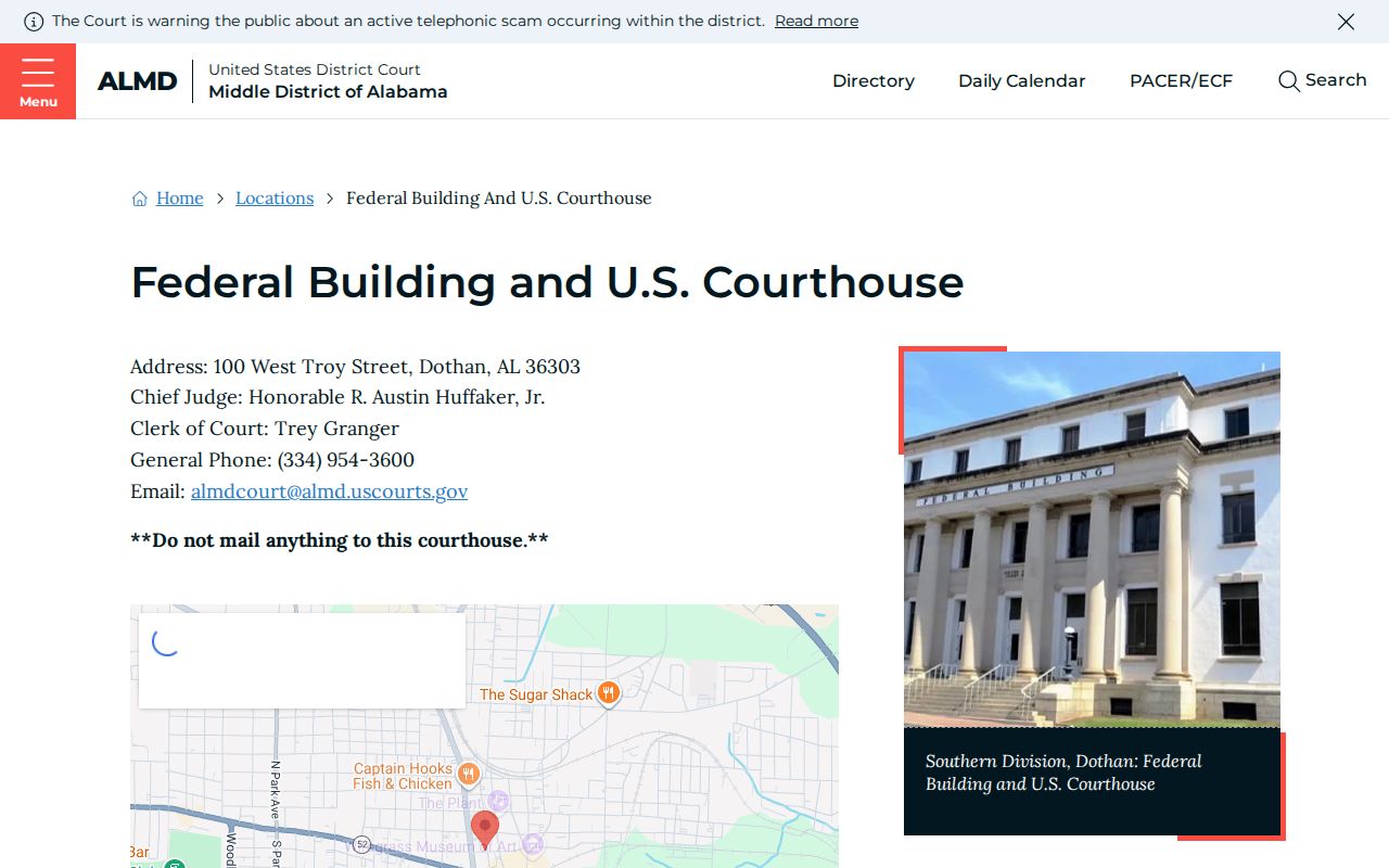 Houston County Circuit Court Dothan federal courthouse page