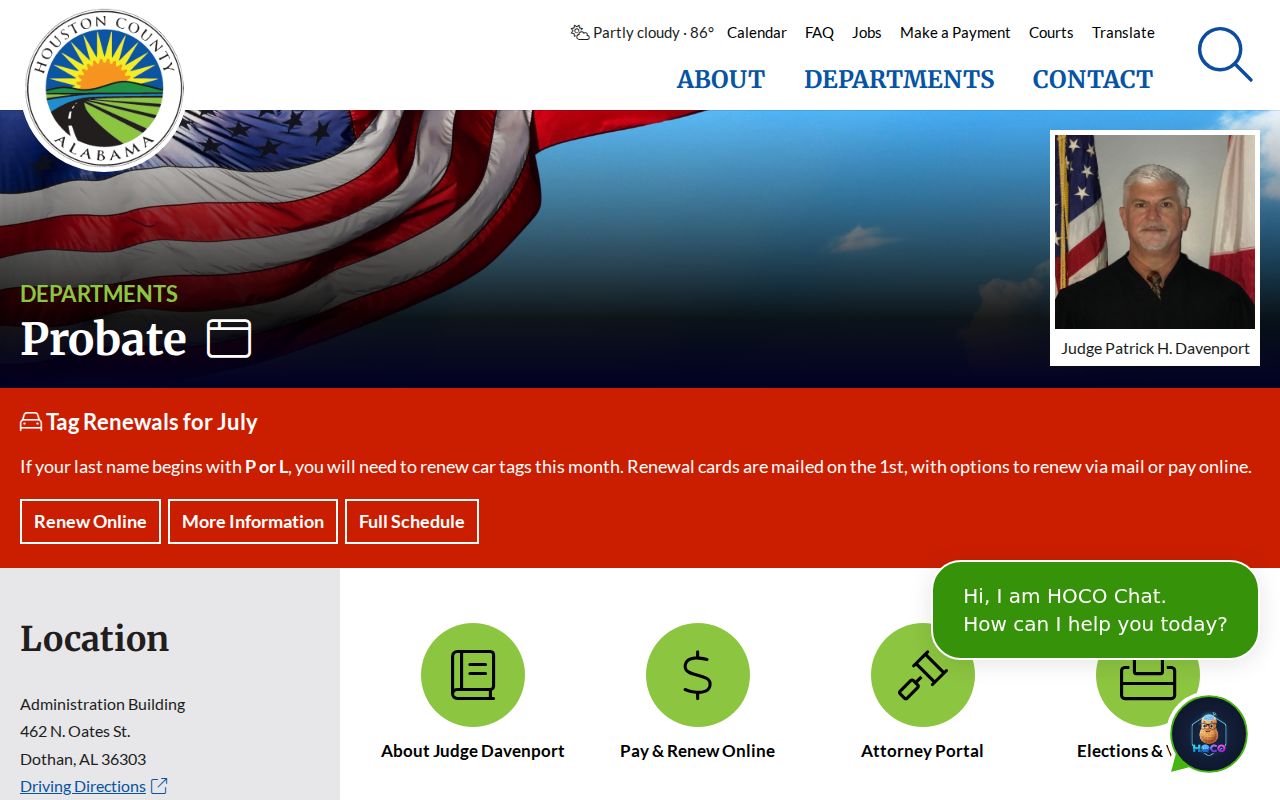 Houston County Probate Office page