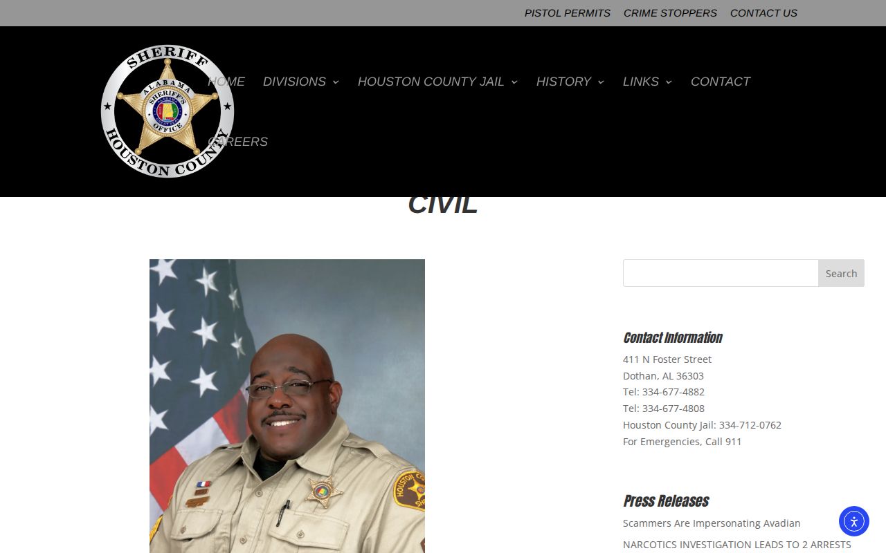 Houston County Sheriff's Office civil division information